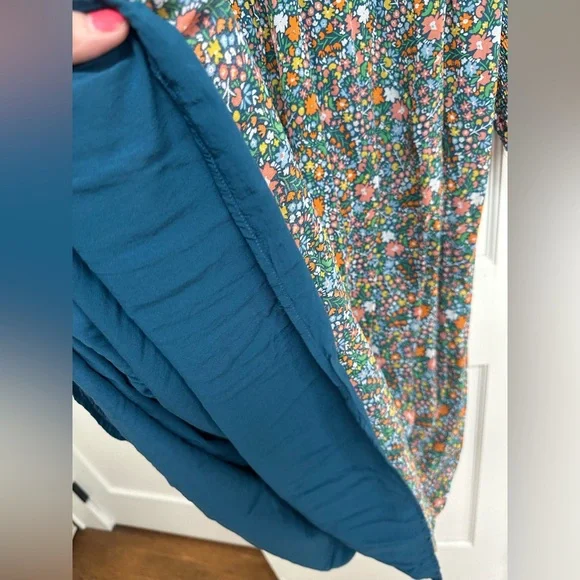 Boden Floral V-Neck Dress - Multicolor - Picture 4 of 6